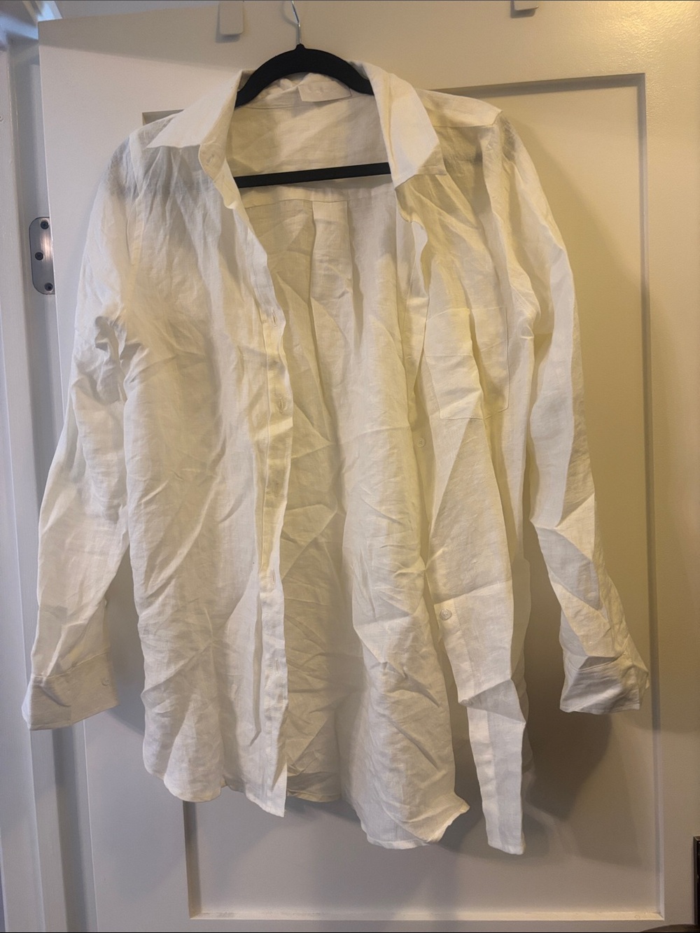 Monday Swimwear Cream Button-Down Linen Shirt